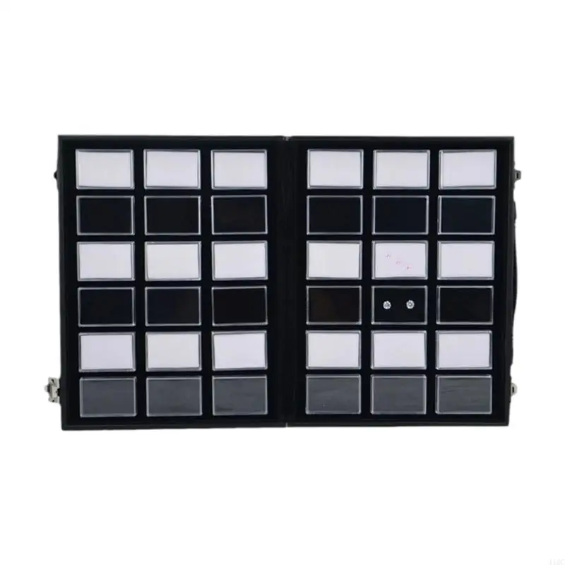 Multifuntional Crystal Display Box with Leather Handle Suitable for Professional Jewelry Presentation and Safekeeping 