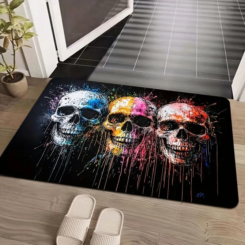 

1PC Skeleton arts Patern Door Mats Kitchen Rugs Non-Slip Pop design Living room Rugs Bath Mat Carpet for Home Sink Laundry Decor