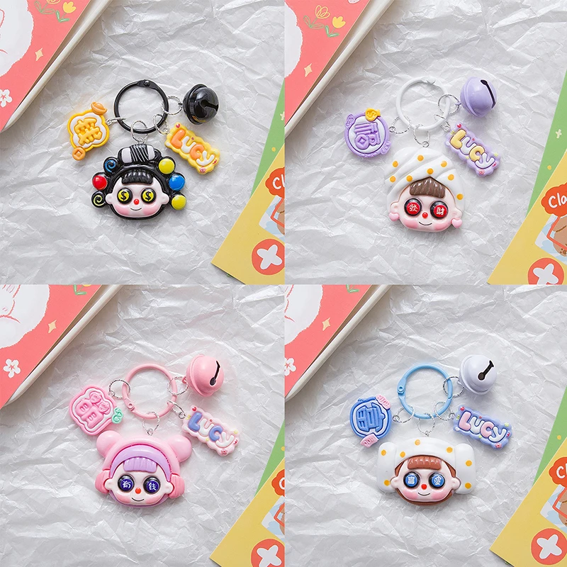 Porte-clés de dessin animé Kawaii pour filles, porte-clés en résine douce et mignonne, joli pendentif pour sac à dos, décoration de sac