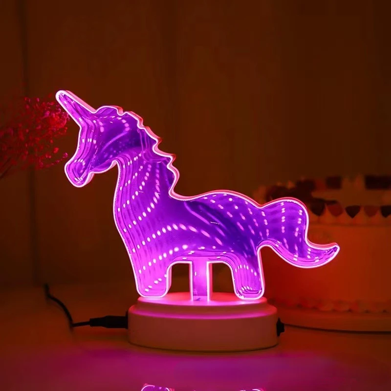 

Led Mirror Dream Tunnel Letter Modeling Light 3D Neon Decorative Lamp Christmas Room Decor for Kids Child Boy Girl Birthday Gift