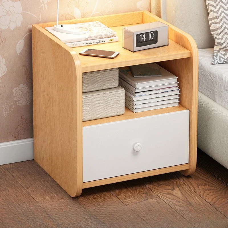 

Устойчивая прикроватная тумбочка, маленькая простая многоярусная полка для хранения, прикроватный шкафчик для спальни.