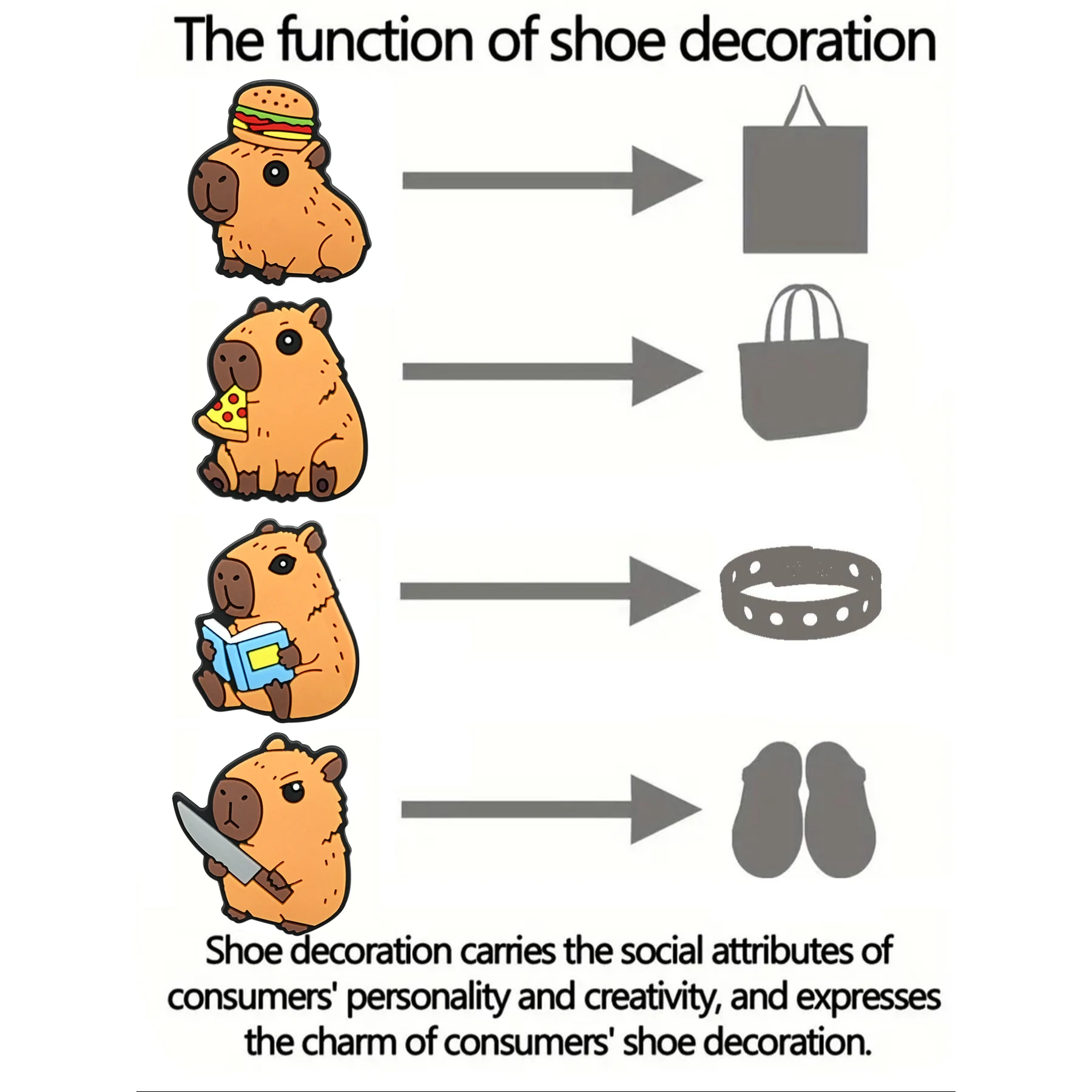 14pcs New Cute Capybara Animal Shoe Charms PVC Shoes Decoration Bracelet Wristband Sandal shoe Accessories Buckle for Kids Gifts