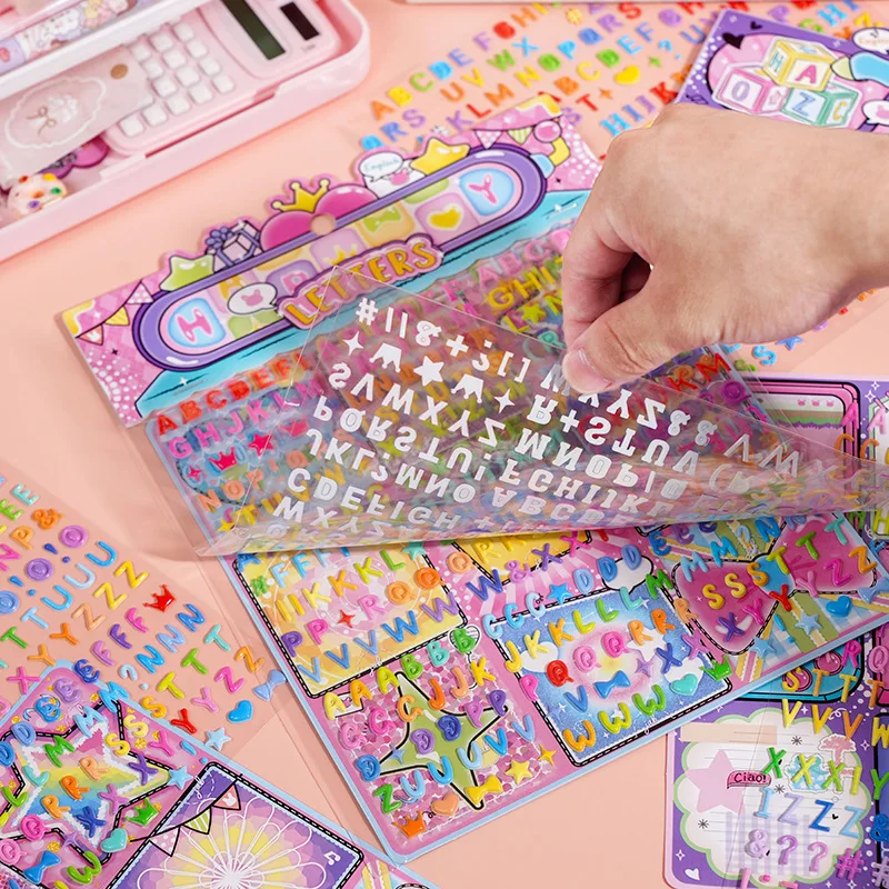 

20 листов букв символы 3D пухлая наклейка английский алфавит Diy мобильный телефон подарок на день рождения и фестиваль для мальчиков и девочек украшение для скрапбукинга