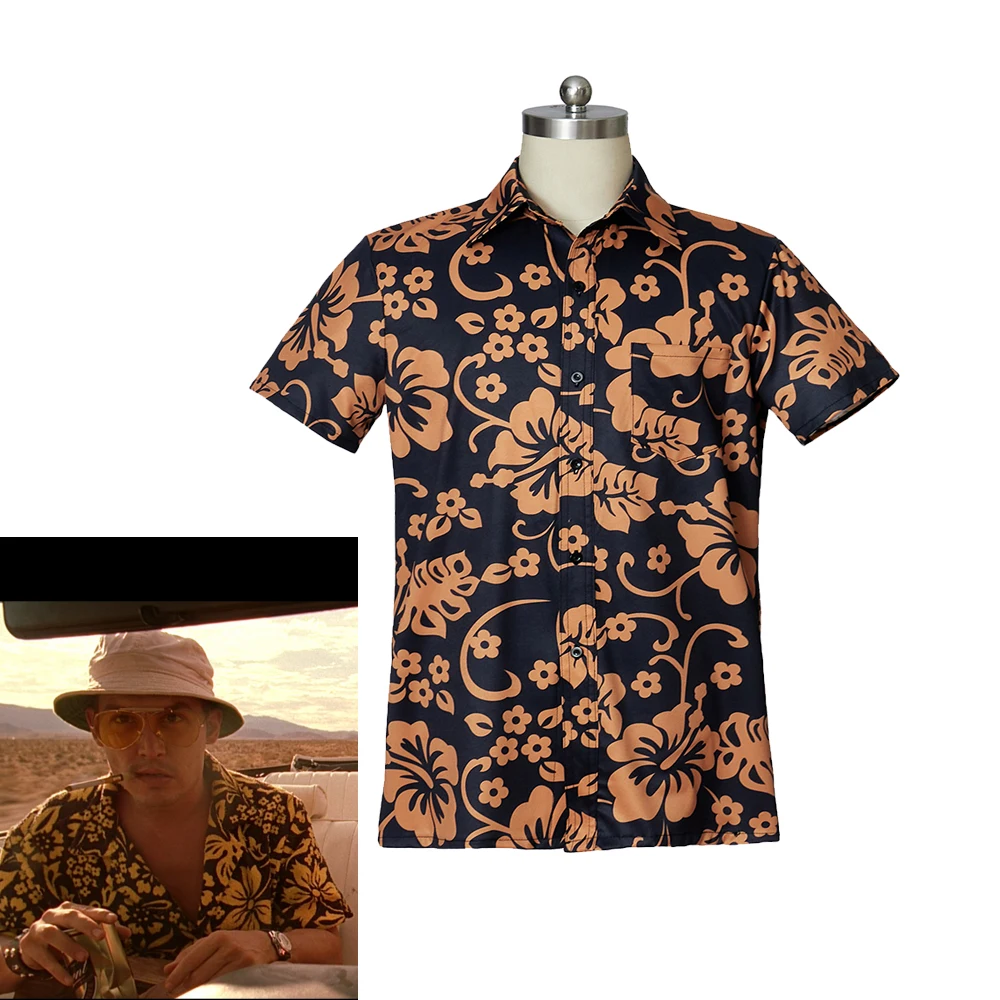 متوفر في المخزون الخوف والكراهية في لاس فيغاس راؤول ديوك تأثيري حلي رجالي ديوك الصيف الشاطئ قميص الكبار قميص غير رسمي M10