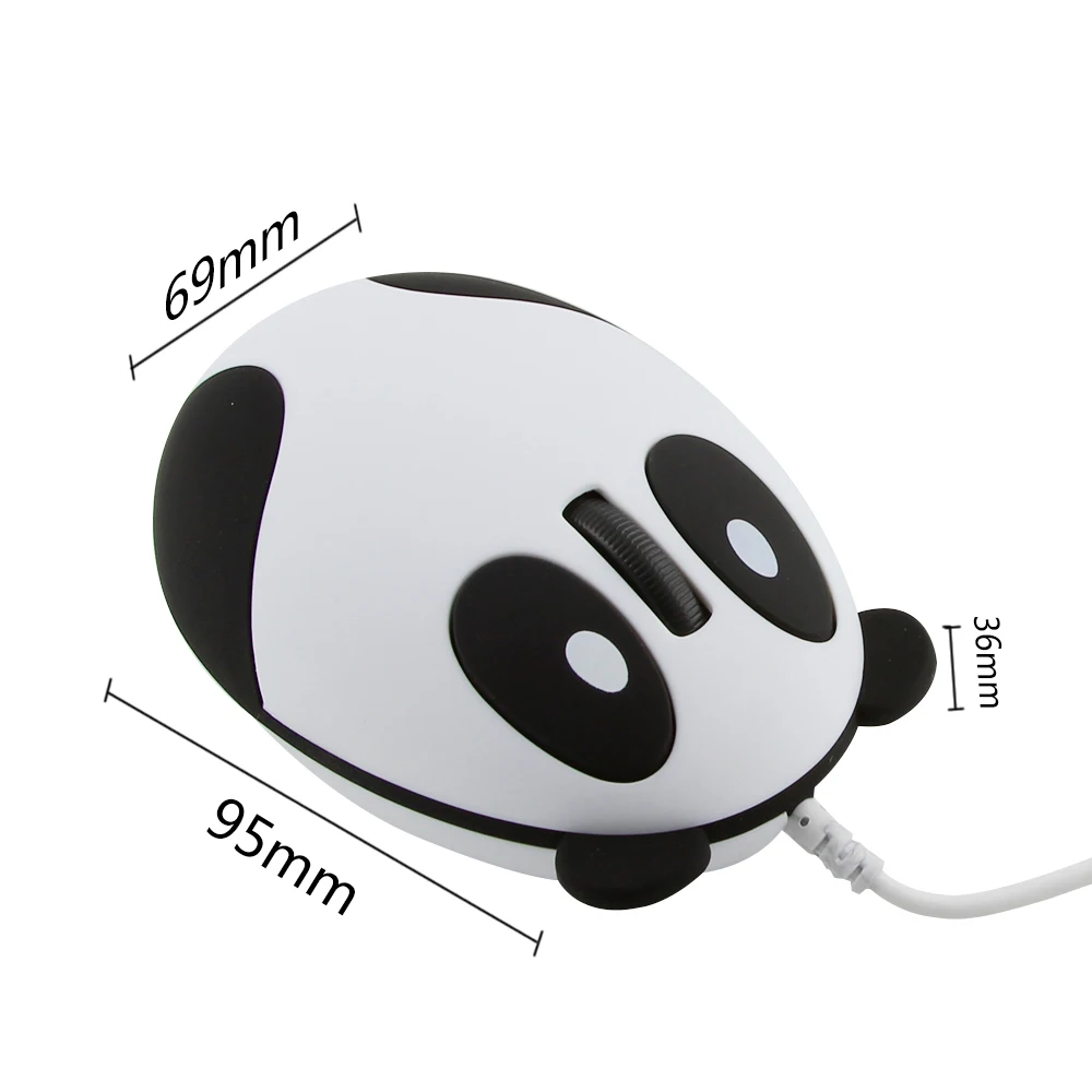 Wired Cute Panda Mouse Light Weight Plug And Play Convenient Portable For Computer Laptop Mause Office Use Mice Kid Girl Gift