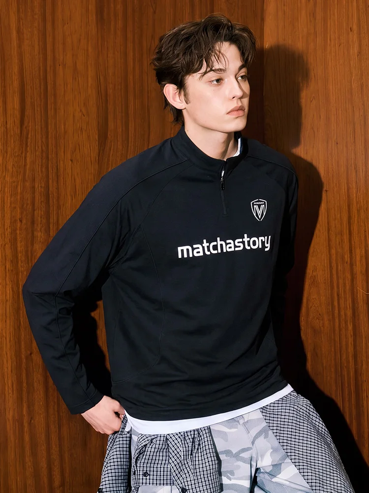 Matcha Story Long Sleeve Zipper T-Shirt Unisex Outdoor Quick Dry Sports Top Printed Brand Logo Fitness Citywalk Hiking