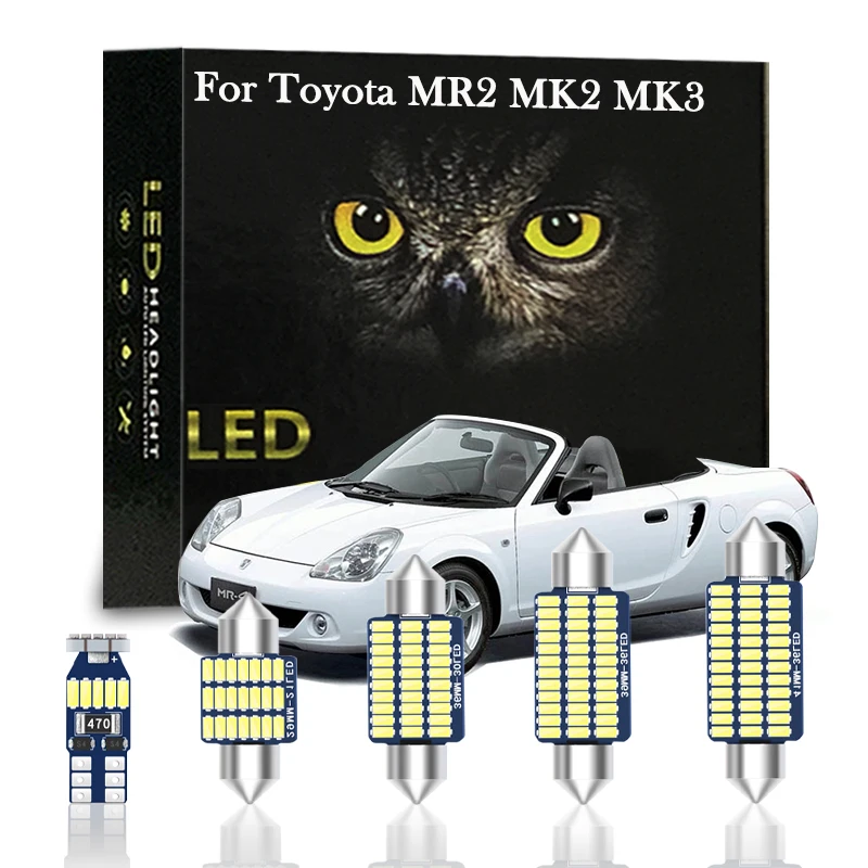 

For Toyota MR2 MK2 MK3 SW20 1991-2004 2005 Canbus Car LED Interior Map Light License Plate Lamp Kit Accessories