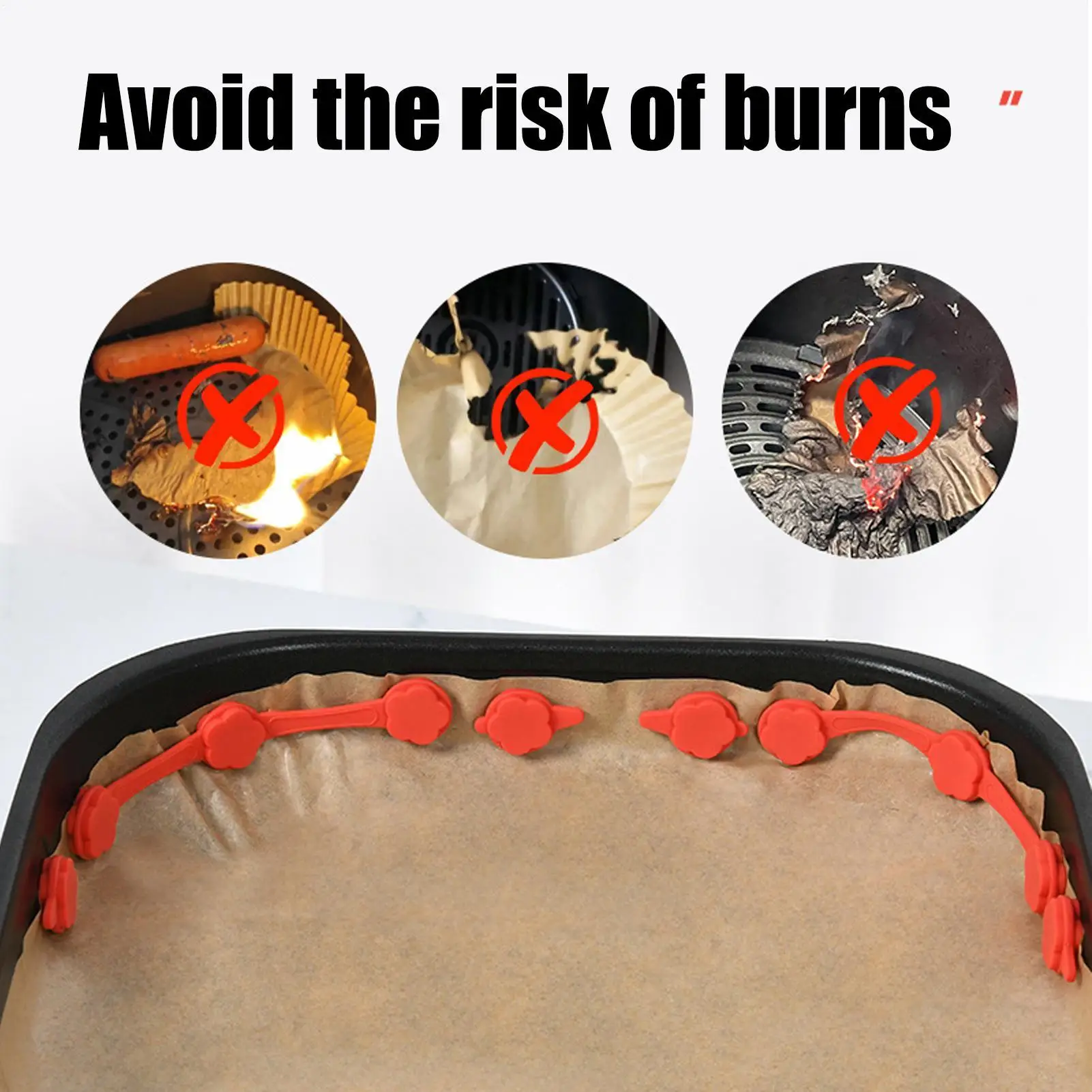 

Air Fryer Baking Paper Magnets 4Pcs/set Hot Air Fryers Silicone Magnets Kitchen Accessories For Fixing Iron Air Fryer Baking