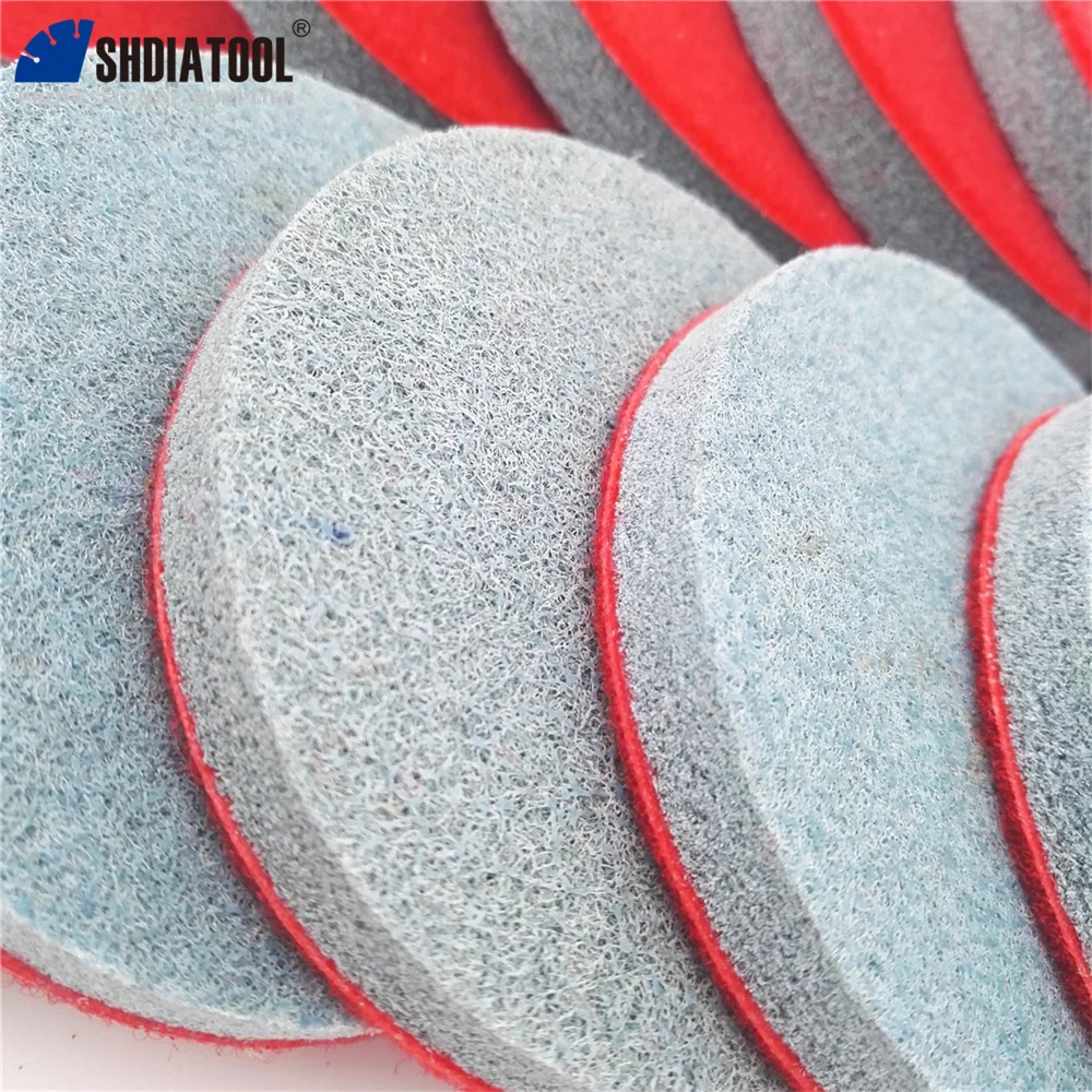 SHDIATOOL 10Pcs 4Inch Sponge Diamond Polishing Pads For Soft Stone Marble Terrazzo Floor Stone Sanding Disc Grit #500