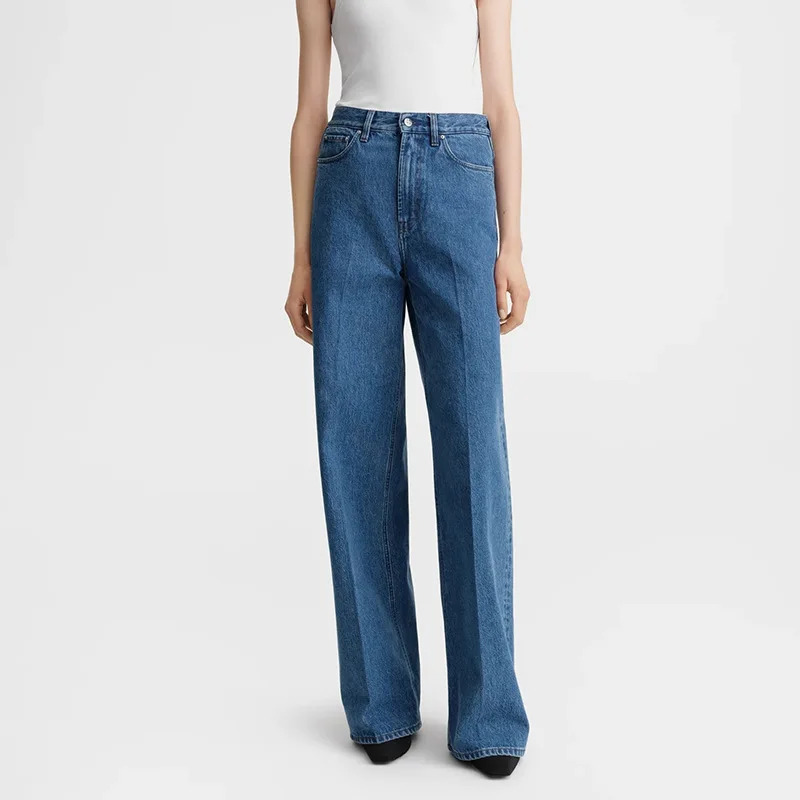 

Maxdutti French Minimalist High Waisted Wide Leg Jeans For Women Look Tall And Slim Loose Casual Denim Pants Straight Leg Jeans