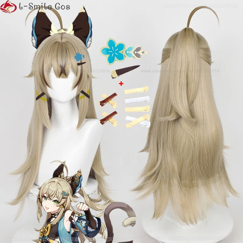 

High Quality Kirara Genshin Cosplay Wig Kirara Cosplay Wig Heat Resistant Synthetic Hair Anime Wigs + Wig Cap