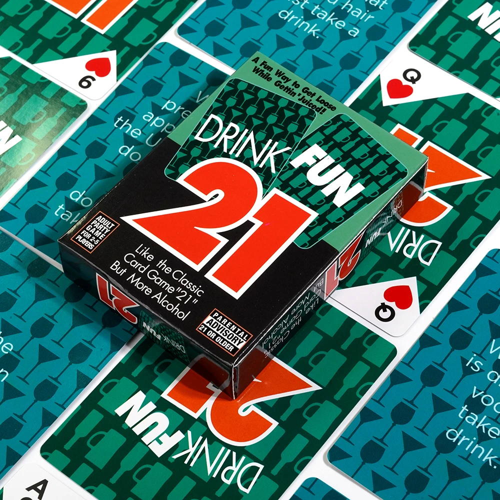 Drink Fun 21: Ultimate Adult Drinking Game with 56 Cards - Perfect for Couples, Parties, Family Gatherings & Holiday Celebration