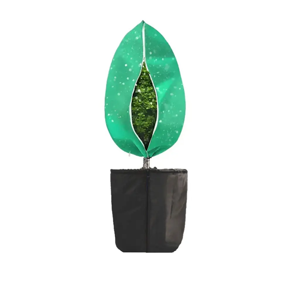 Winter Outdoor Plant Cover Breathable Windproof Thermal with Drawstring and Zipper for Easy Use and Protection