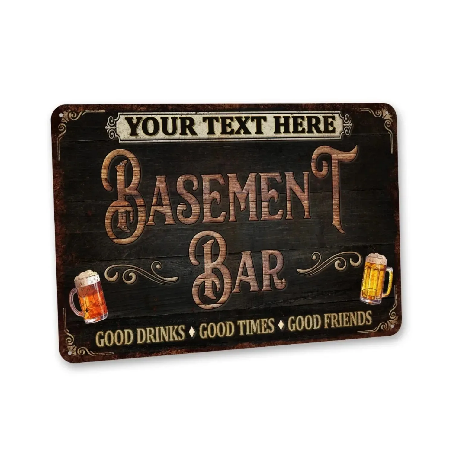 CIFbuy Personalized Basement Bar Metal Wall Sign Waterproof Dustproof Custom Garage Bar Home Bar Decor (Only Decoration)