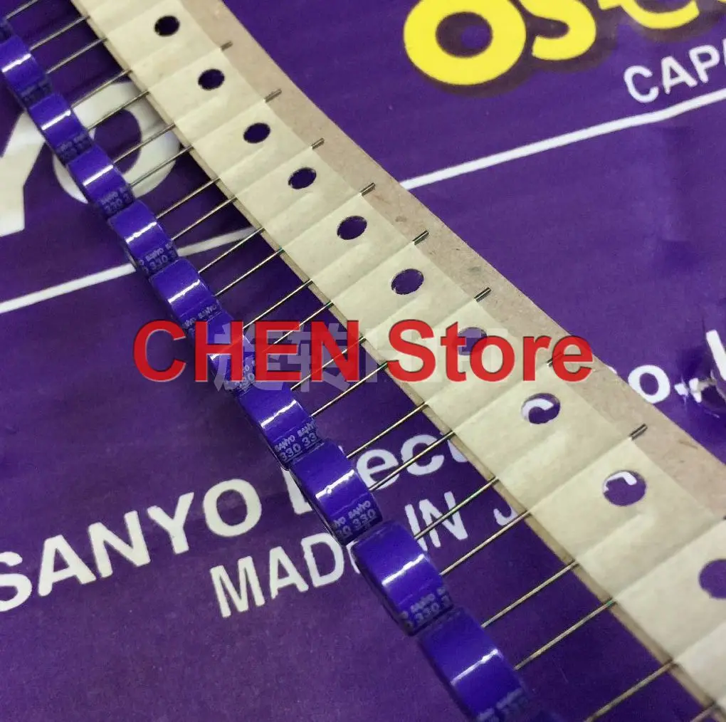 10 pz Sanyo OS-CON SP 4V330UF 10X5MM scheda madre ad alto polimero 330UF 4V condensatori a stato solido viola 4SP330M