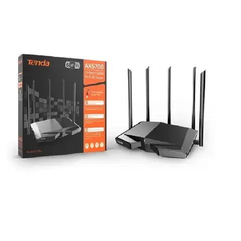 Bilashmart Tenda WiFi6 Router AX1500-AX5700 Tri-Band Gigabit Wi-Fi 6E Mesh Router Wireless Roteador Gigabit pk xiaomi router OFDMA &MU-MIMO