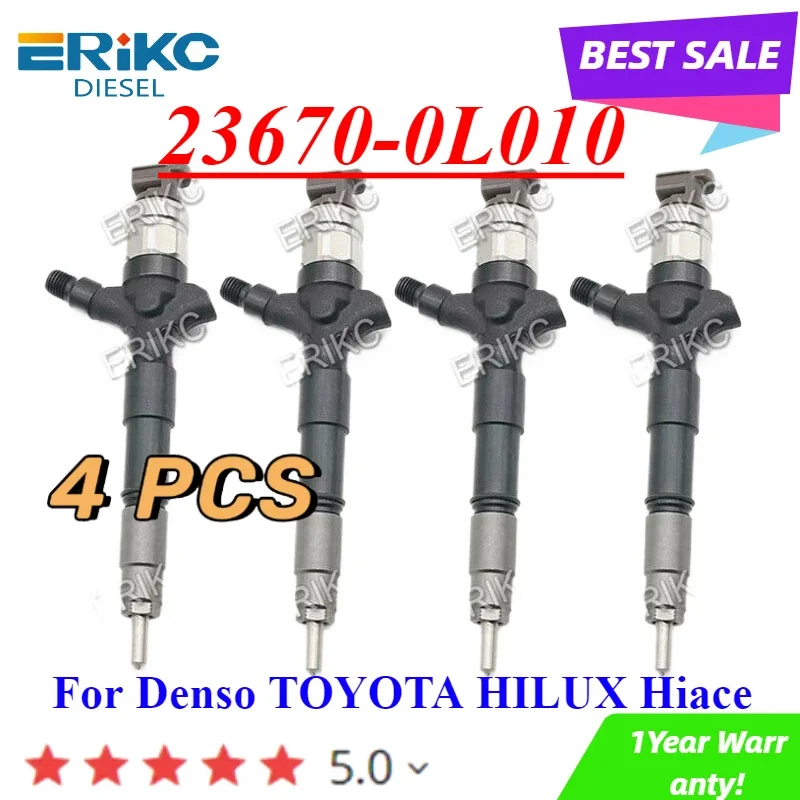 4PCS 23670-0L010 Common Rail Injector Nozzle 236700L010 Auto Sprayer Nozzle 23670 0L010 For Denso TOYOTA HILUX Hiace