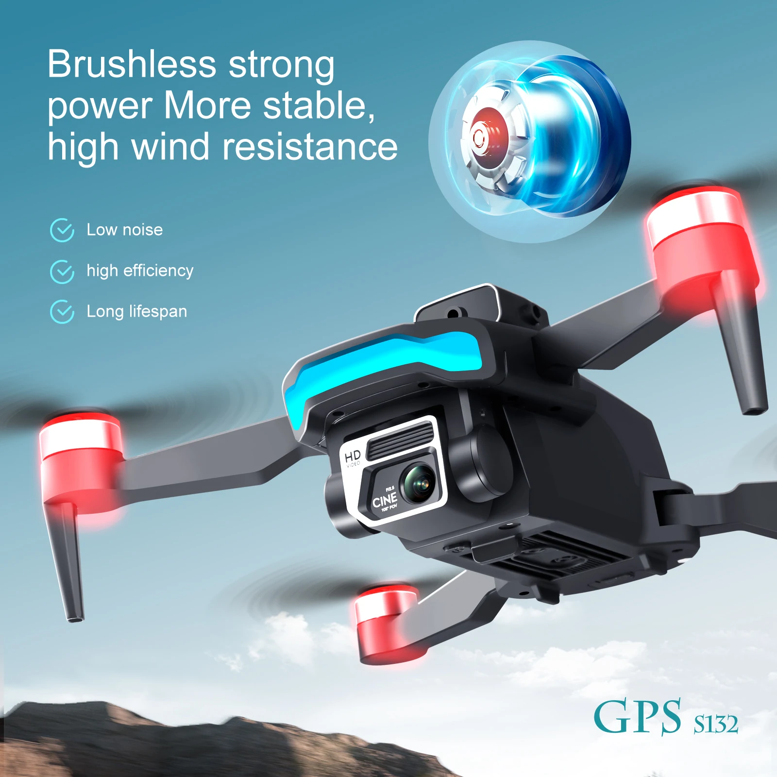 Nowy dron S132 8K profesjonalna fotografia lotnicza HD podwójny aparat 5G WIFI GPS dookólne unikanie przeszkód Quadrotor zabawka