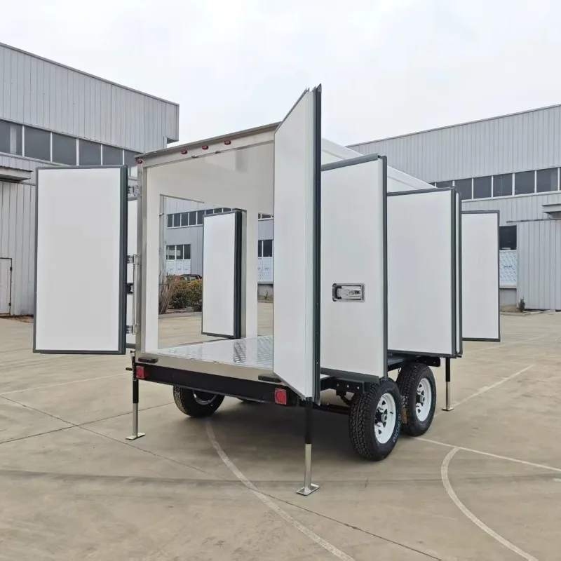 5m³ Customized Freezer Box Double axle Four wheel Trailer for Meat Drinks Ice Cream