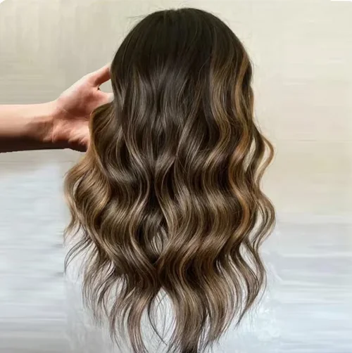 Ombre Bruin Blond Haar Pruik Lace Front Pruiken voor Vrouwen Synthetische Lace Front Pruiken Middenscheiding Hittebestendig Haar Dagelijks Gebruik