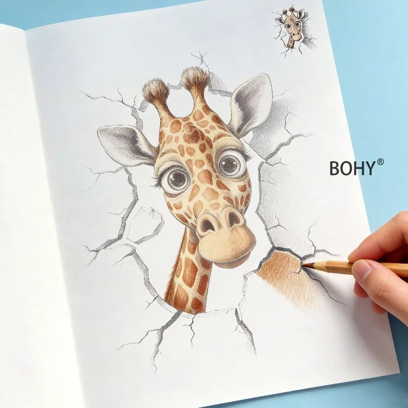 1 Magic 3D Stereoscopic Drawing Puzzle Creative Picture Book 16 Pages of High-definition Drawing Pages Art Enlightenment Drawing