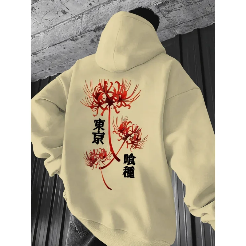 Herren-Hip-Hoodie, Tokyo Ghoul Lycoris-Print, Sportbekleidung, Streetwear, lockere Passform, Langarm-Pullover – Detail 4