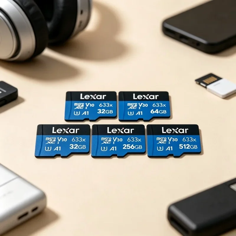 Lexar 633x MicroSD TF Memory Card V30 U3 A1 A2 High Speed Flash Card for CCTV Camera Dashcam Mobile Phone Tablet