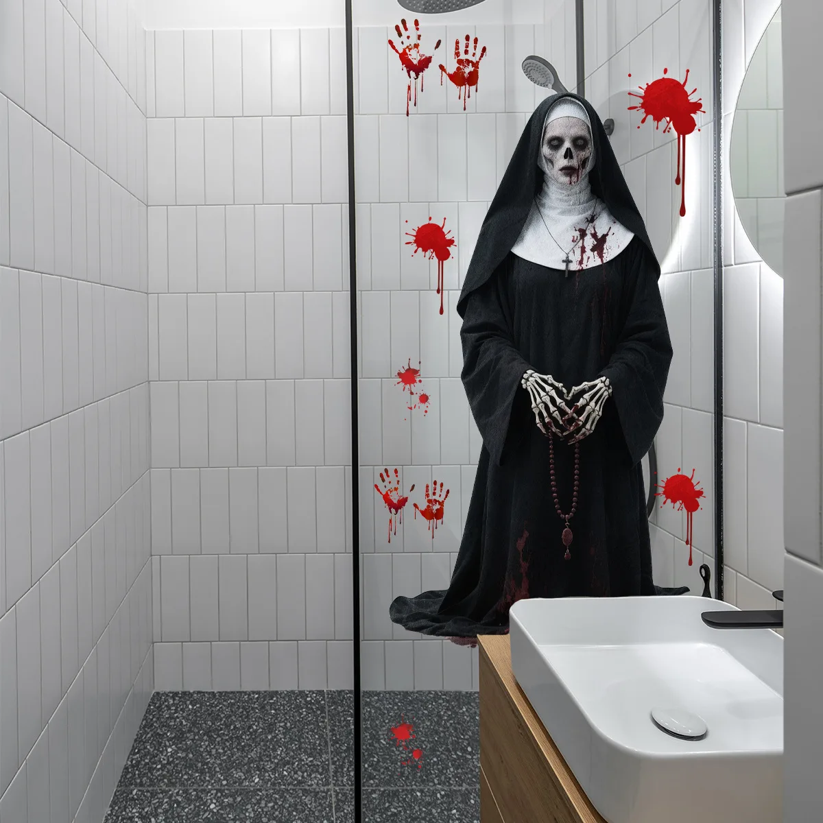 Spooky Halloween Wall and Window Decals with Easy Peel and Apply Function Weather Resistant PVC for Lasting Seasonal Decor