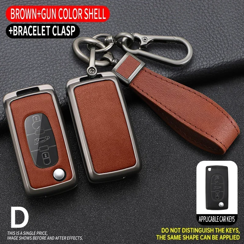 

Alloy Car Remote Key Case Cover Shell For Peugeot 107 207 307 308 407 607 3008 5008 For Citroen Xsara Picasso C5 C6 C8 Keyless