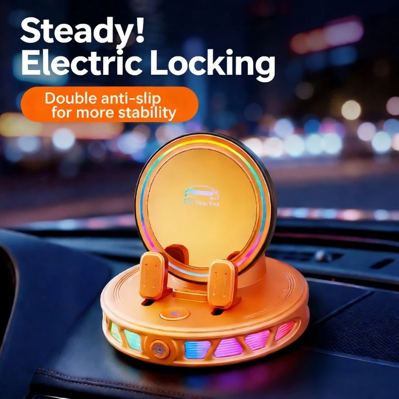 

Вращающийся на 360 градусов автомобильный держатель для телефона, регулируемый универсальный держатель для смартфона на приборную панель с подсветкой