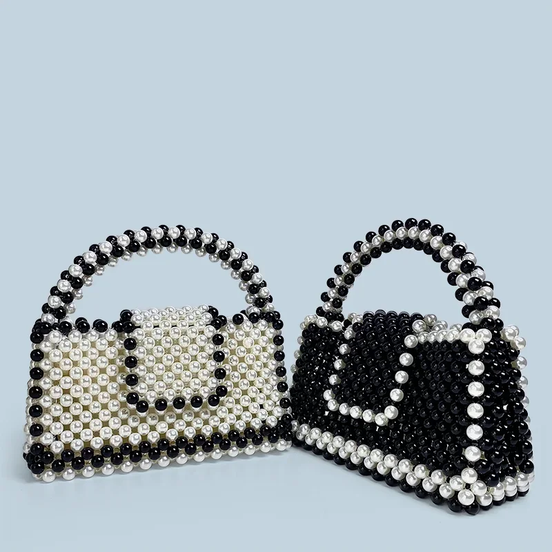 

2025 Новая мода ручной работы из бисера с цветными блоками, откидная сумка, нишевый дизайн, тканая сумка для вечеринки, ужина, пакет для женщин, подарок