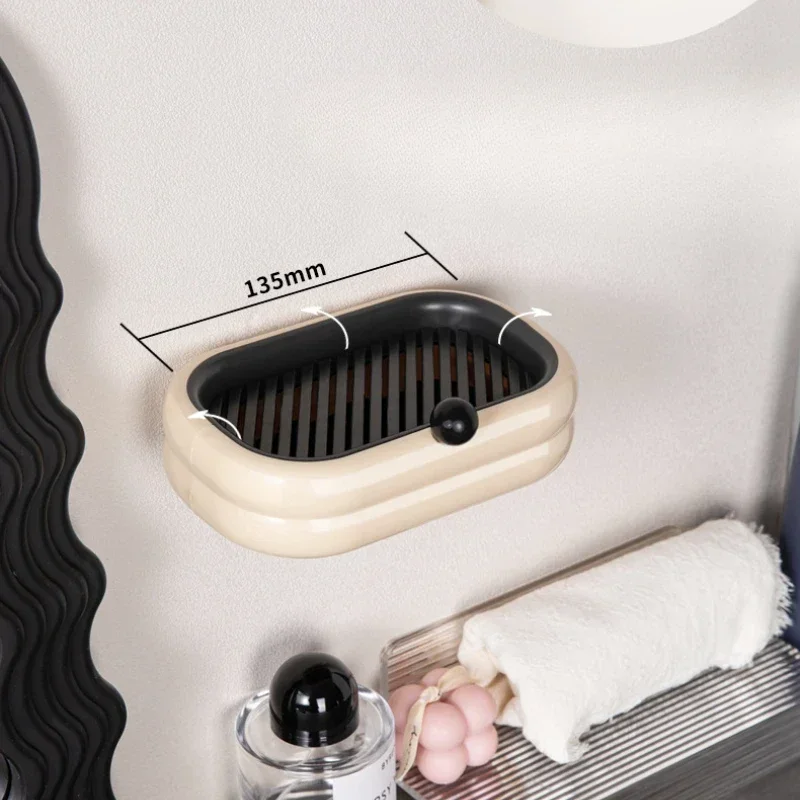 

Bathroom Products Portable Soap Dishes Wall Mounted Soap Box Without Punching Hanging Soap Holder Bathroom Storage Box