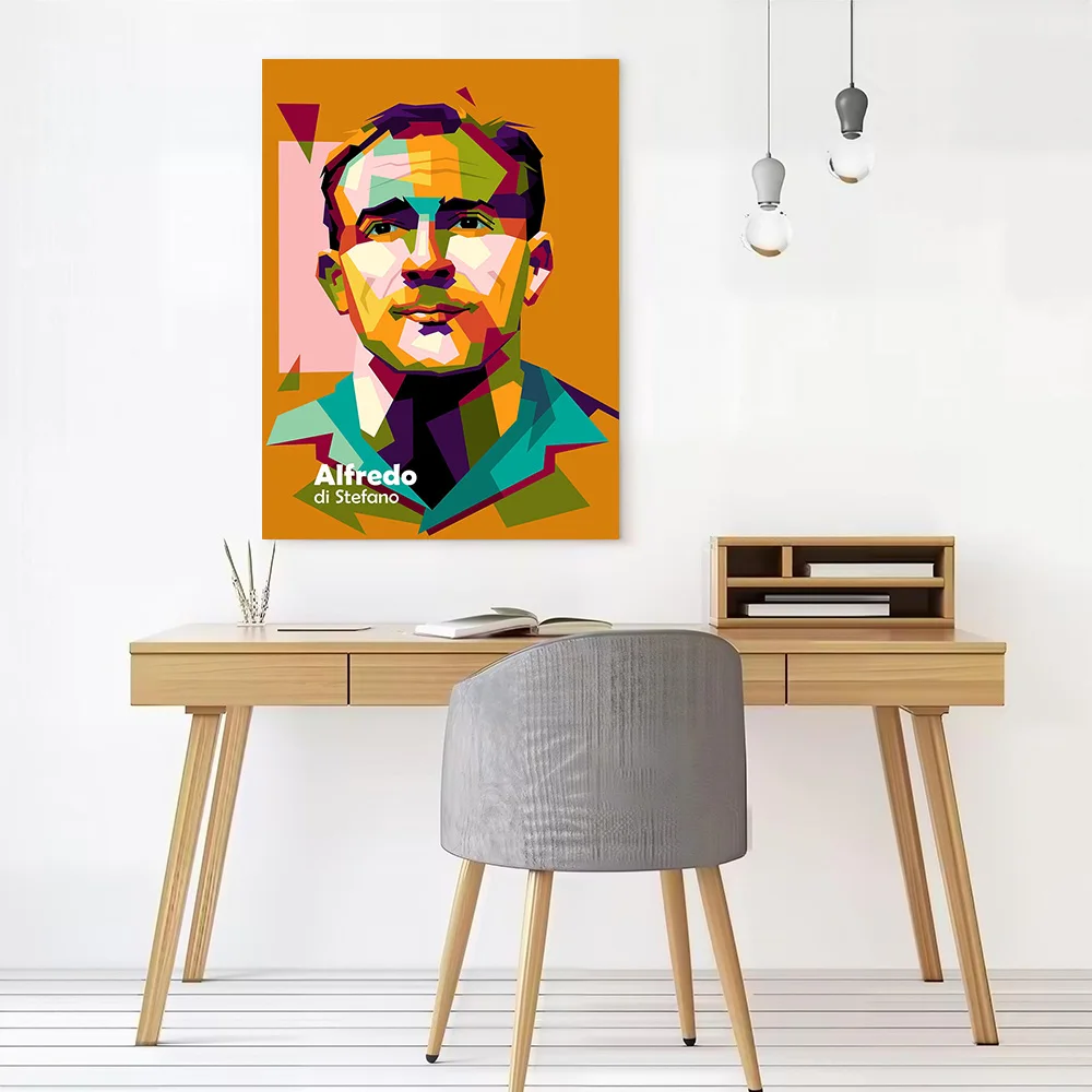 Alfredo Di Stefano in Wpap Printed Canvas Wall Art Customizable Paintings Poster Perfect Gift for Living Room Decorations Mural