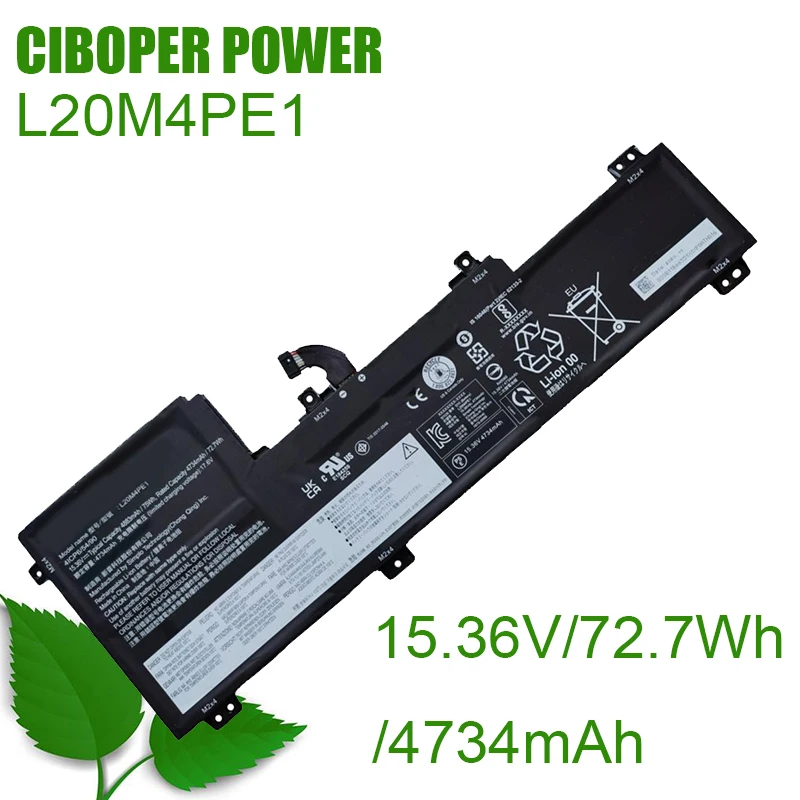 CP Laptop Battery L20M4PE1 15.36V/72.7Wh/4734Wh For IdeaPad 5 Pro-16ACH6 Pro-16IHU6 Xiaoxin PRO16 ACH ARH7 2021 Series Notebook