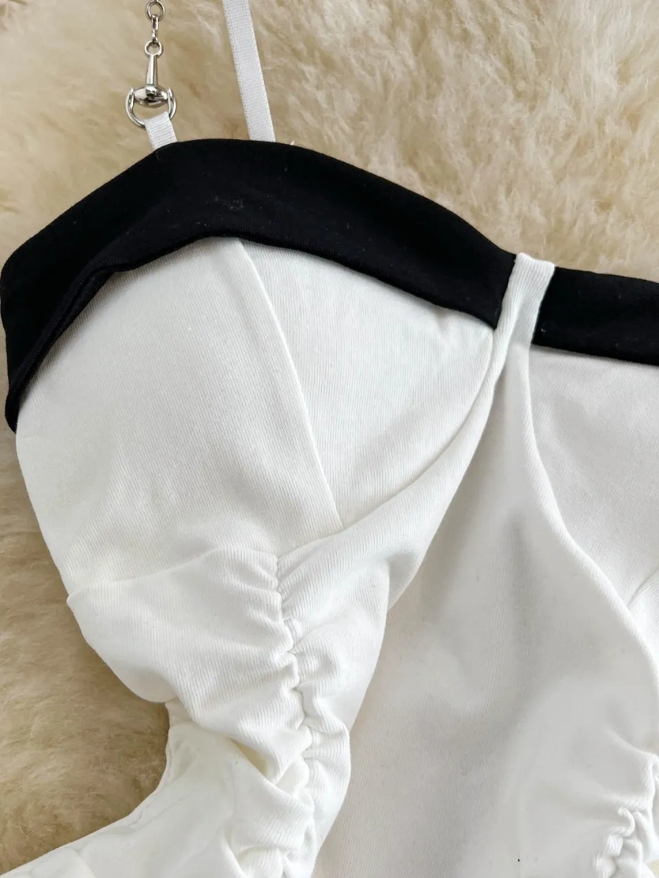 Foamlina 2025 New Fashion Bow Strap Slash Spalla Abito attillato da donna Sexy floccaggio in pizzo corto Nero Bianco Patchwork Abiti