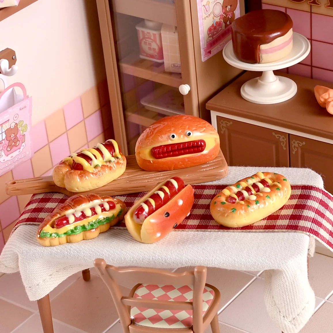 10 Pcs Resin Simulation Vegetable Salad Hot Dog Sandwich Burger 3D Model Decoration Refrigerator Sticker Handicraft