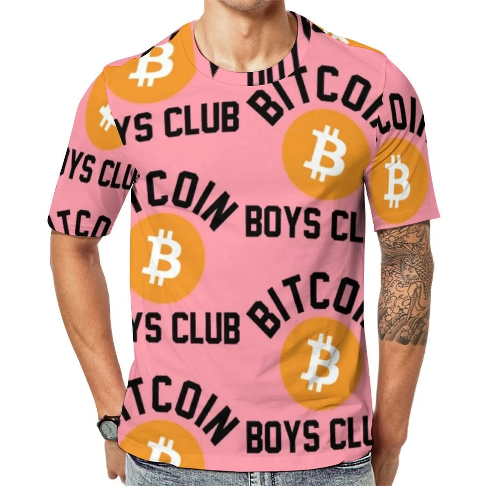 Bitcoin Logo T Shirt Men Crypto Currency Print Graphic O Neck T-Shirts Summer Fashion Clothes Short Sleeve Oversized Tees Gift