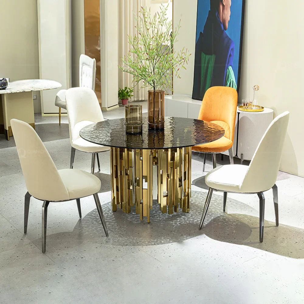 Light luxury glass 150cm high-end luxury hotel wedding round table