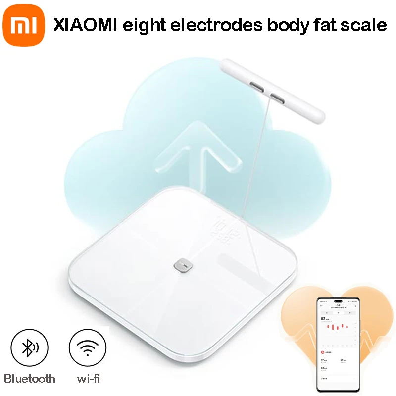 Xiaomi Eight Electrodes Body Fat Scale Dual Band Heart Rate Detection Body Fat & Water Content Testing Bluetooth 5.0 150KG Max