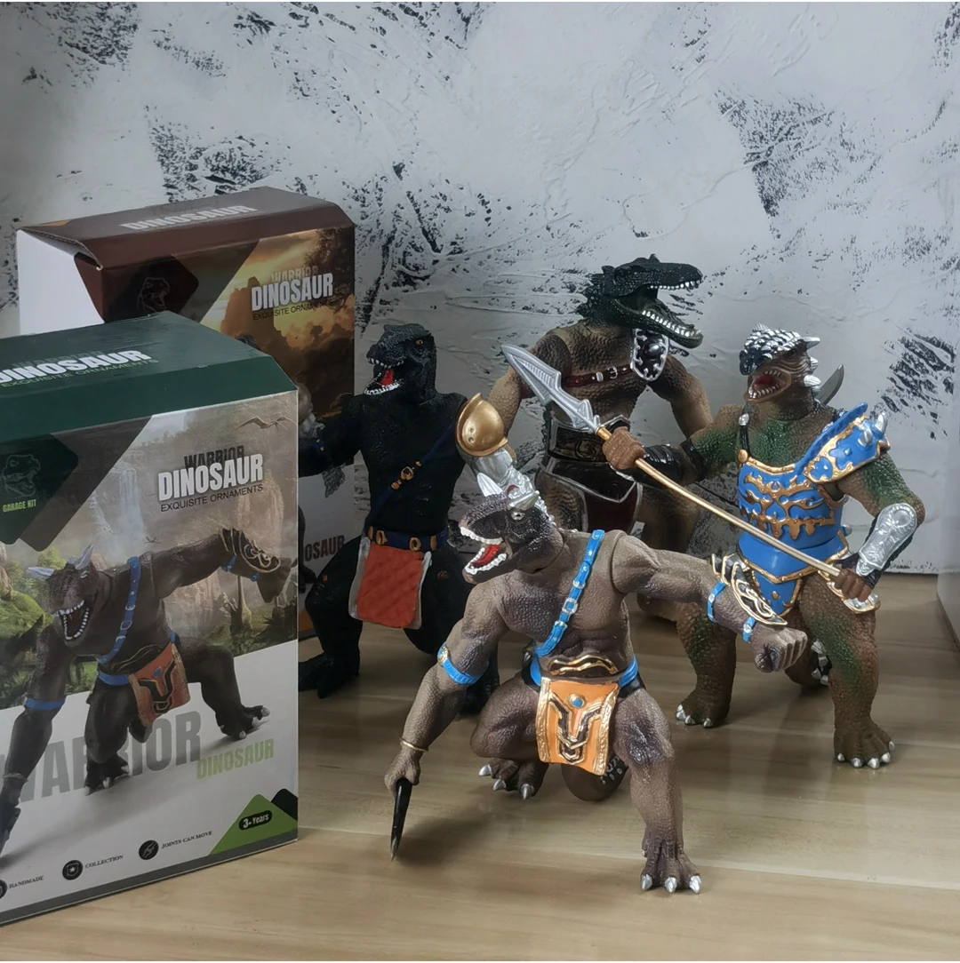 

Oenux King Kong Simulation Dinosaur Soldier Warrior Jurassic T-Rex Spinosaurus Pvc Model Action Figures Chimpanzee Toy Kids Gift