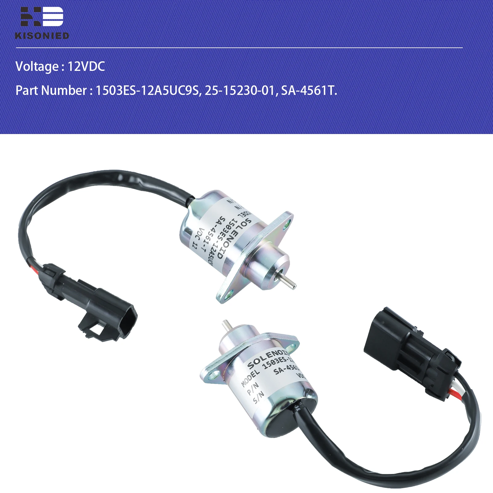 Solenoide de apagado de combustible de 12V SA-4561-T 1503ES-12A5UC9S para solenoide de parada de motor diésel Kubota V1505 D1505 25-15230-01