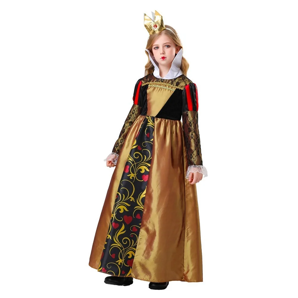 

Новый Хэллоуин Алиса в стране чудес Красная Королева Косплей Костюм Сценический наряд Детская мода Традиционный китайский C...