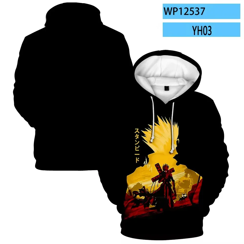 Hot Anime Trigun Stampede 3D Printed Men's Hoodie Casual Long Sleeves Oversized Outdoor Pullover Sweatshirt men adult  Clothing