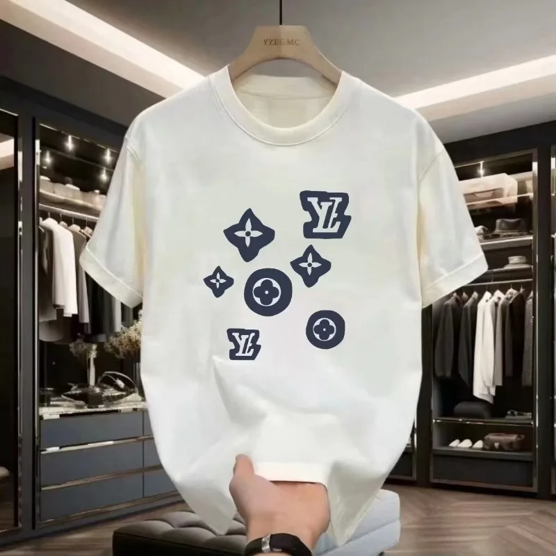 

Summer 2026 Luxury and Versatile Short-sleeved Pure Cotton Breathable Men's and Women's Printed T-shirts with Printed Patterns