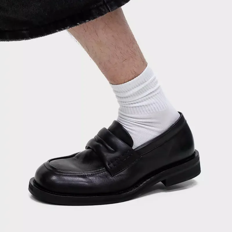 

Luxury Fashion Slip on Dress Loafers Men's Shoes Genuine Leather Casual Business Party Wedding Office Cowhide Oxfords Male