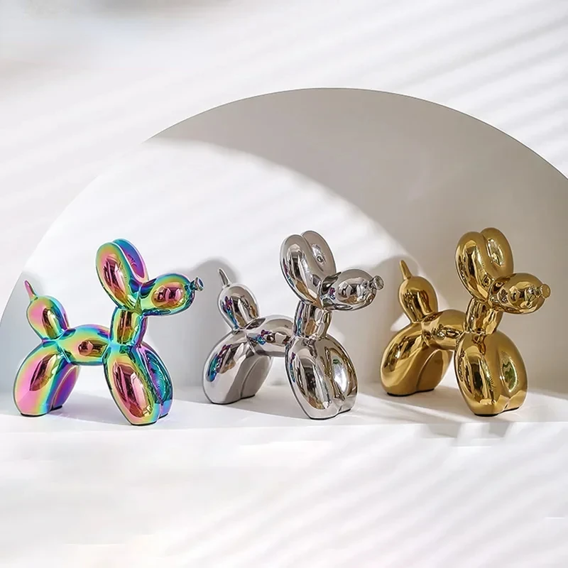 ERMAKOVA 11 см/4,3 дюйма креативный воздушный шар собака абстрактный керамический орнамент скульптура фигурка статуя украшение для дома и офиса подарок