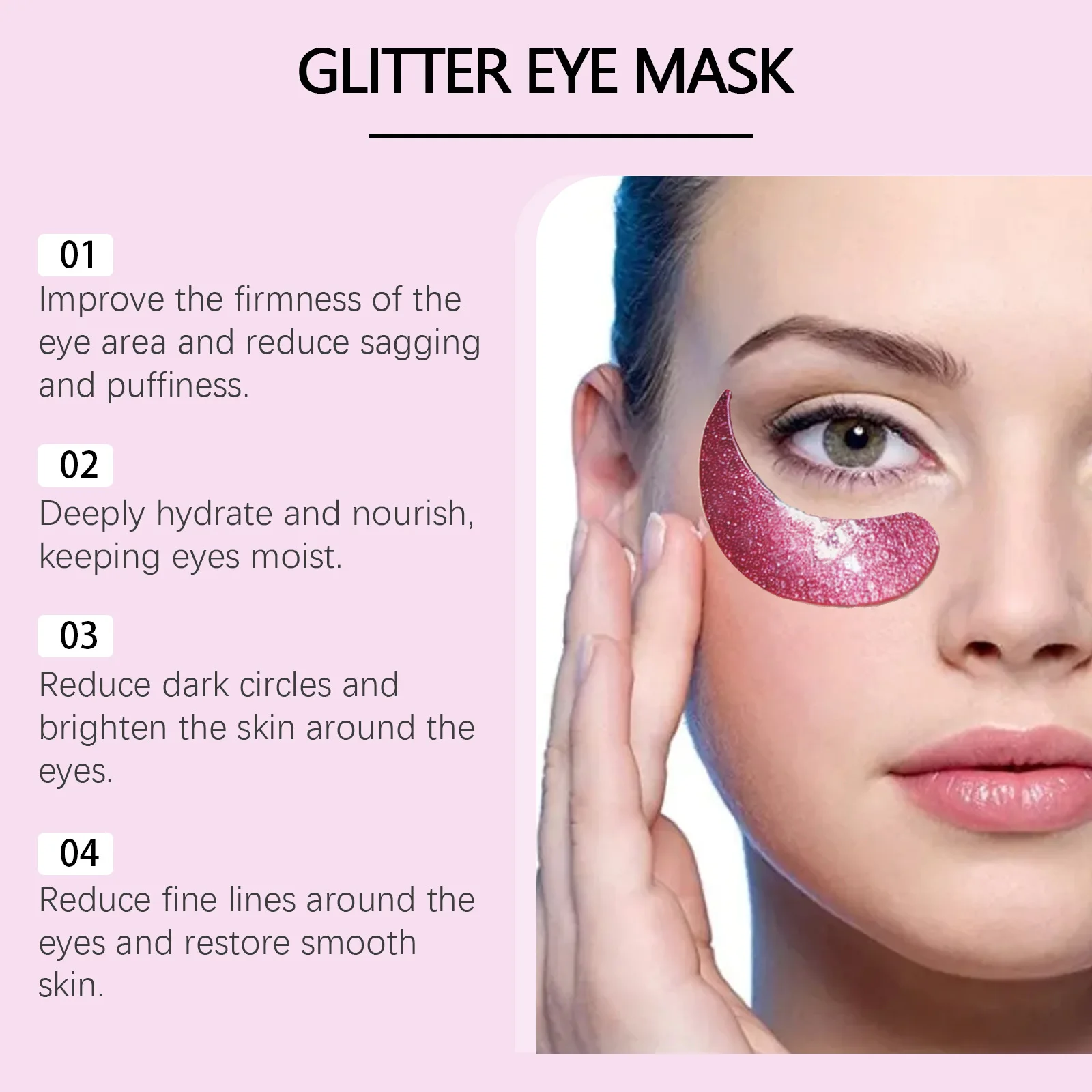 Anti Wrinkles Glitter Eye Mask Fade Fine Lines Firming Gel Removal Dark Circles Anti Puffiness Nourish Moisturizing Eye Patches