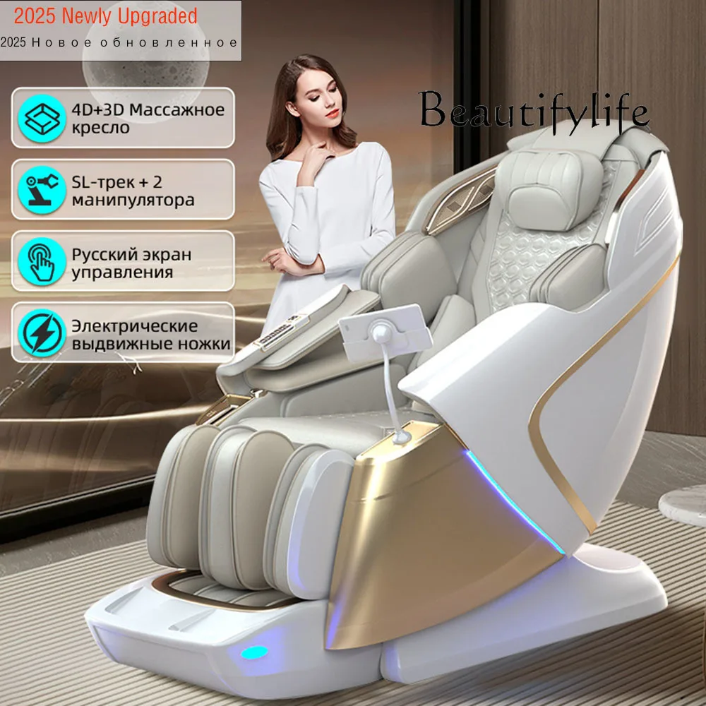 SS 4D+3D Relaxation Massage Chair Full Body Zero Gravity SL Track 2025 Dual Core Thai Stretch Electric Full Body Massage Sofa Ch