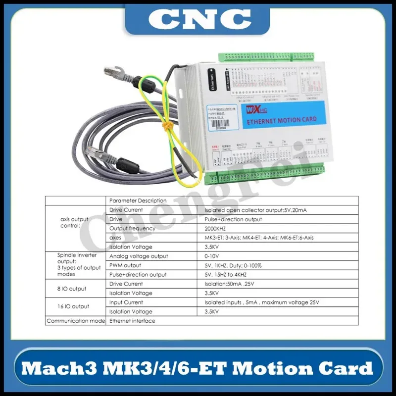 CNC XHC Ethernet 3/4/6 Axis MACH3 Motion Control Card Frequency 2000KHZ Controller Breakout Board For Stepper Motor/Servo Motor