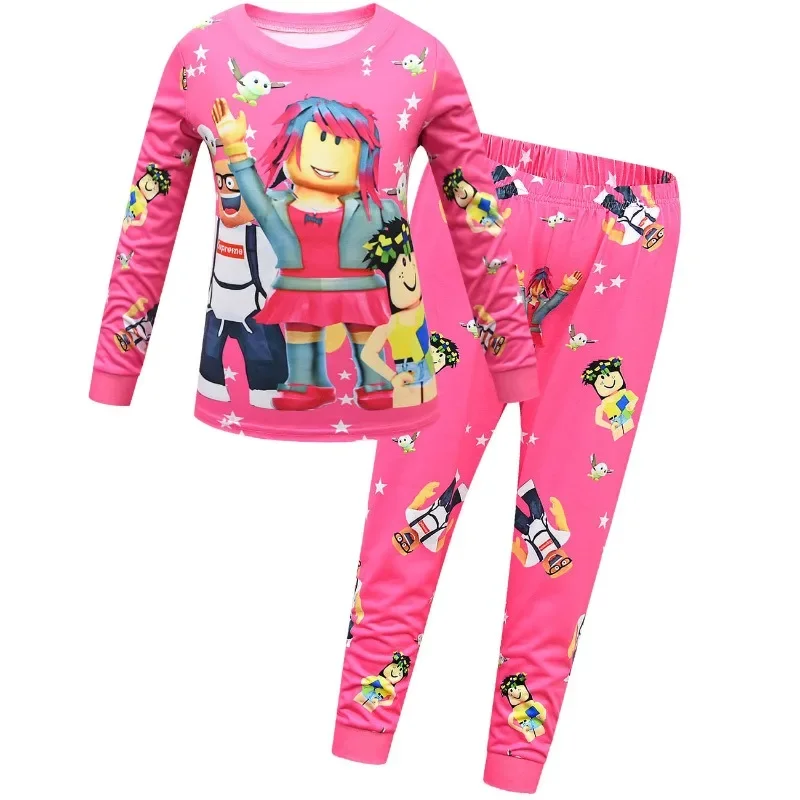 Roblox Cartoon Game Children's Clothing Sets Boys Sleepwear Clothes Kids Pajamas Set Baby Girls Cotton Pijamas Christmas Gifts